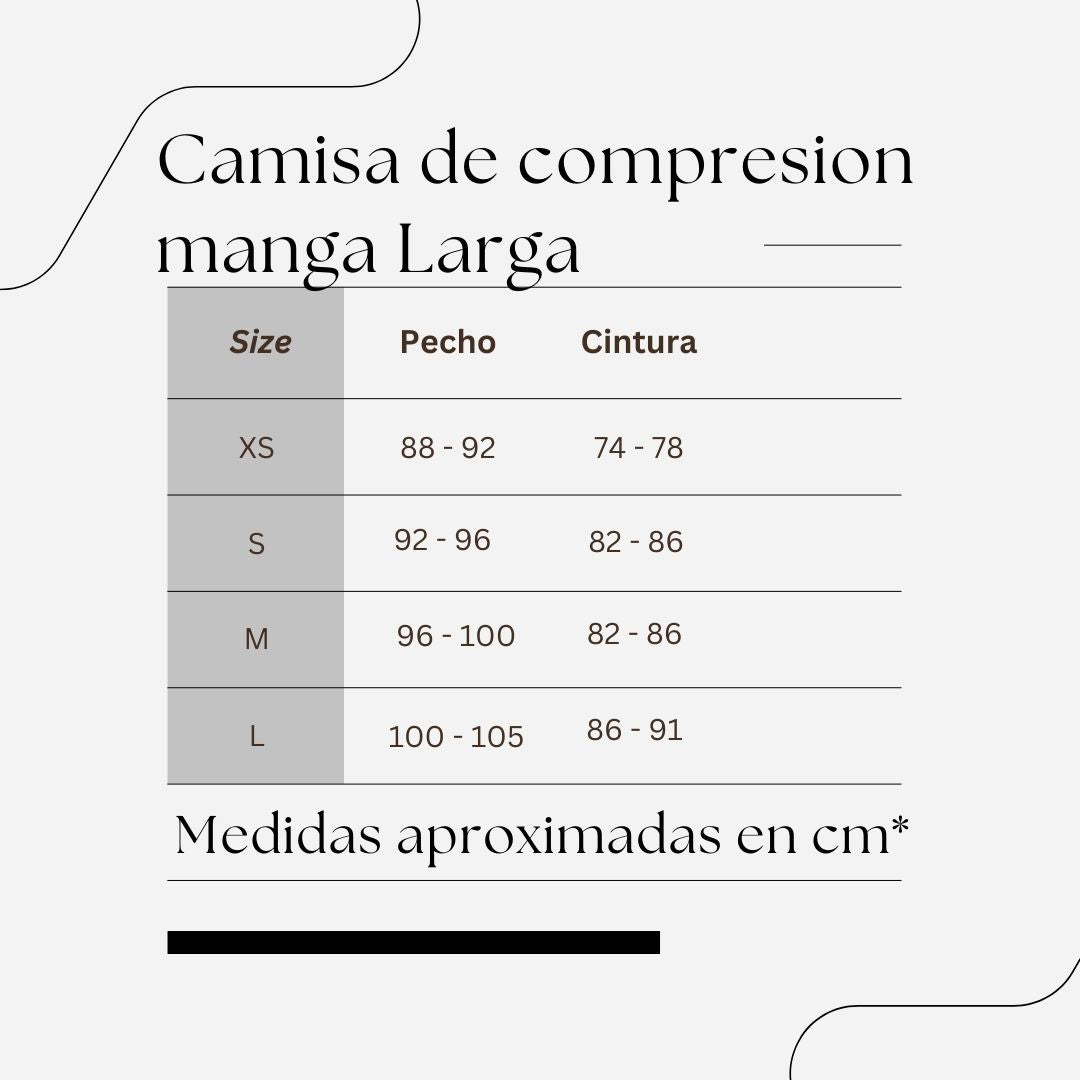 Guía de tallas - Dusk - Camisa de compresion manga larga