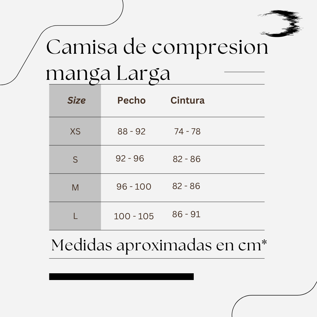 Guía de tallas - Dusk - Camisa de compresion manga larga